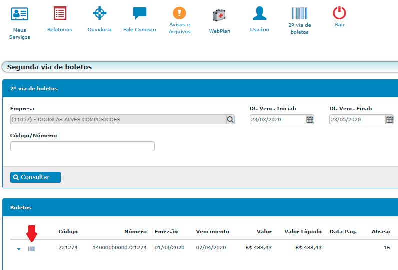 Emitir 2ª Via de boleto - Site Premium Saúde