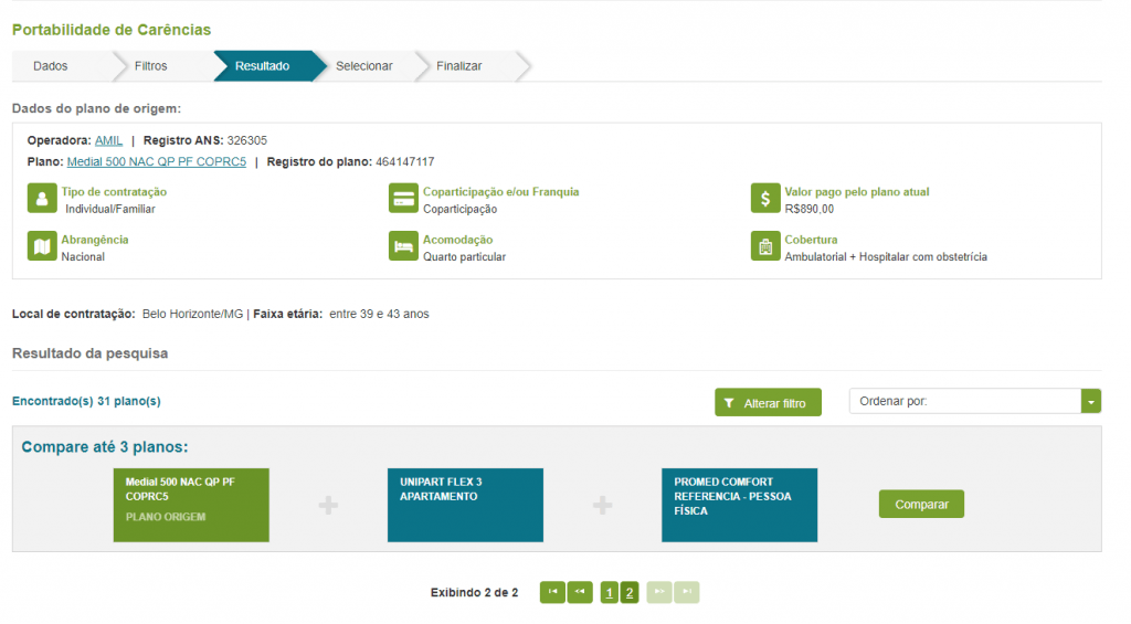 Planos compatíveis com seu plano de saúde atual