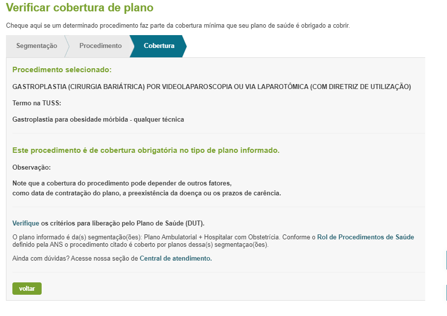 Confira se existe cobertura para o procedimento solicitado