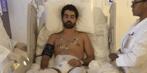 Polilaminina Fotos de Bruno Drummond após acidente de carro