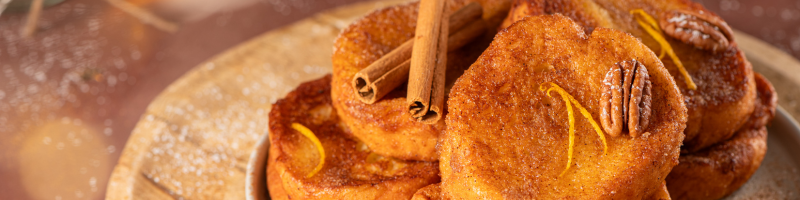 Receita fit natalina: rabanada assada com canela e mel Receita fit natalina: rabanada assada com canela e mel