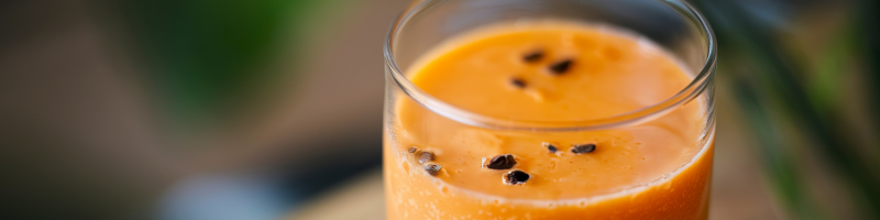 Suco de mamão com laranja e aveia